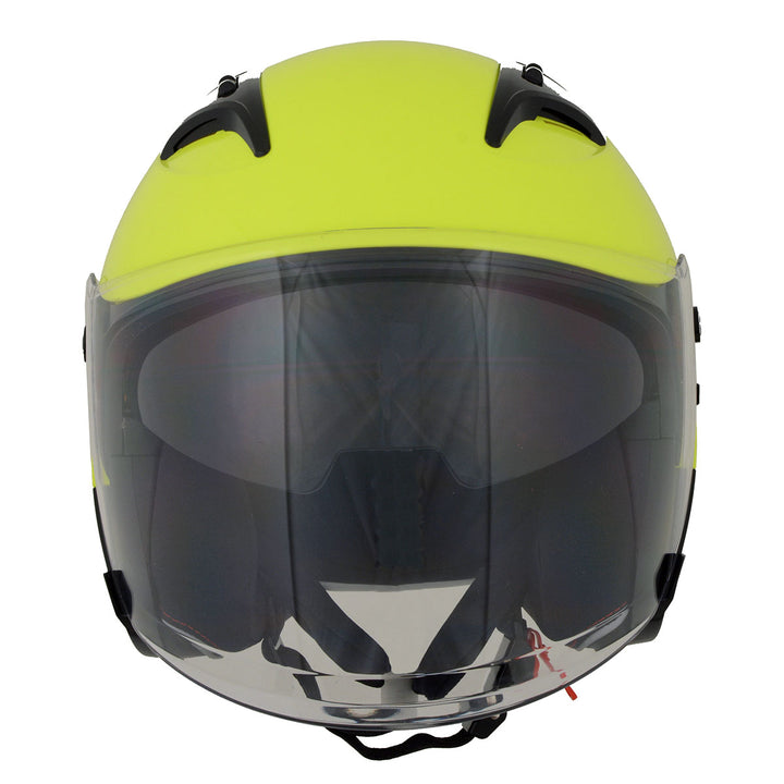 Milwaukee Helmets MPH9823DOT Shift Open Face 3/4 Neon Yellow Helmet Biker w/ Drop Down Visor