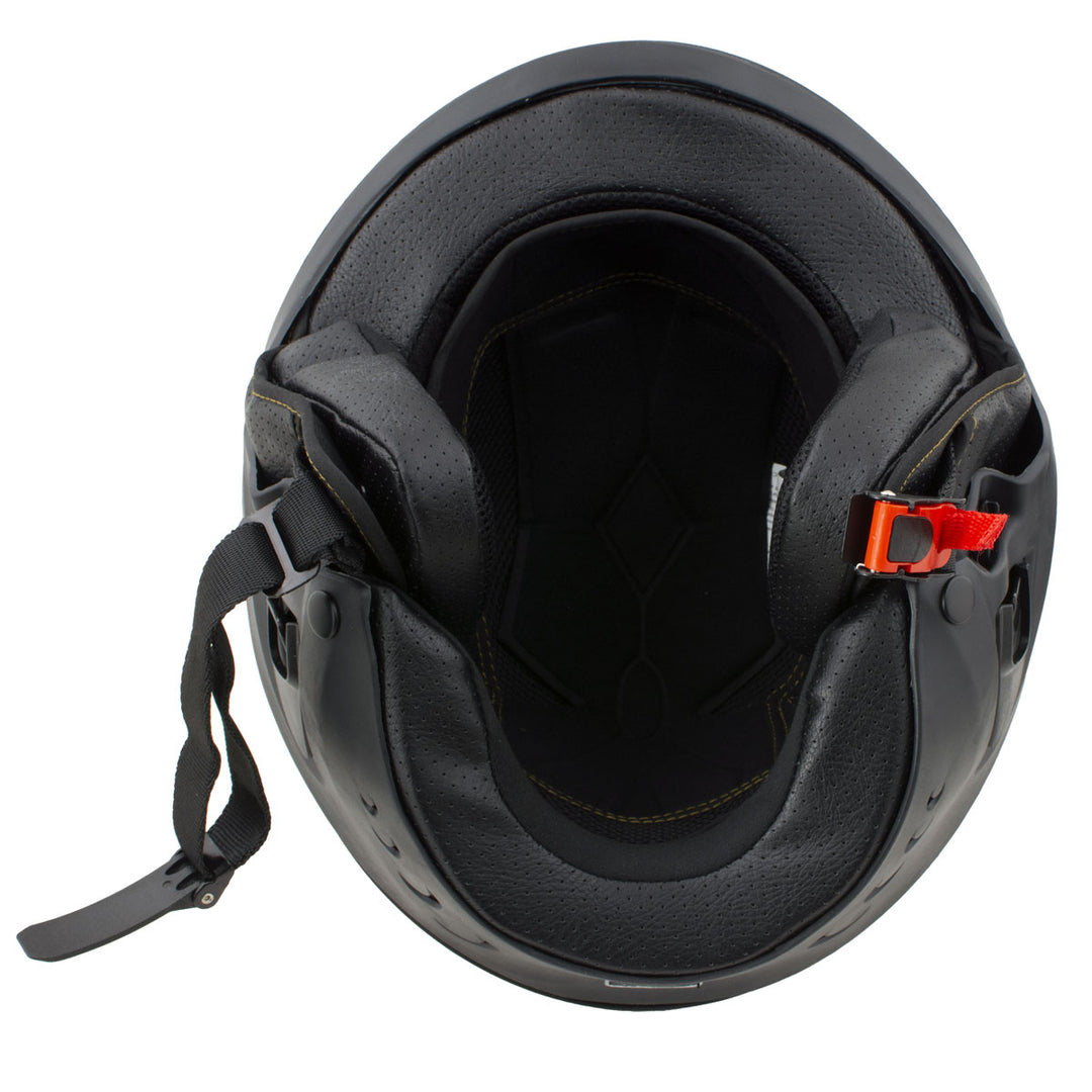 Milwaukee Helmets MPH9830DOT Rascal 3/4 Open Face Flat Black 2 in 1 Motorcycle Helmet Biker