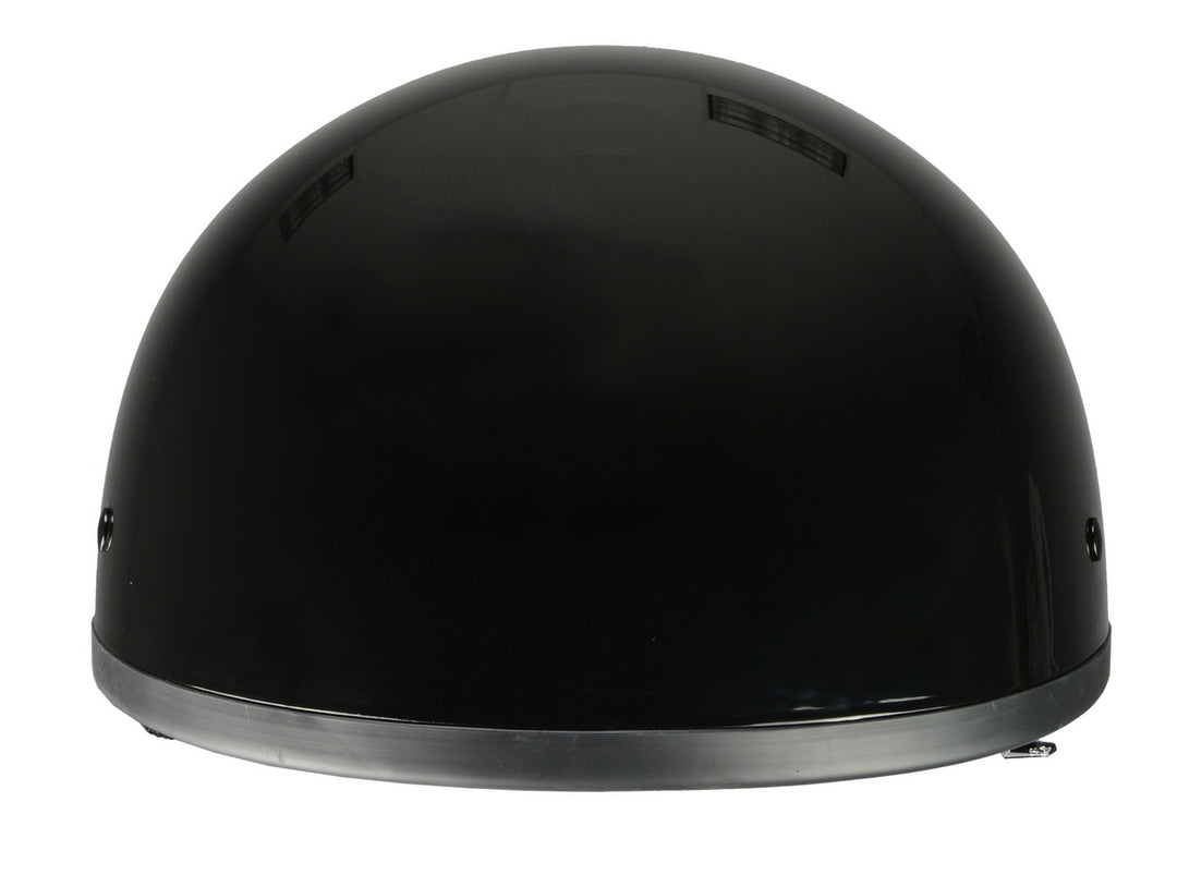 Milwaukee Performance Helmets MPH9851N Novelty Classic Glossy Black Half Helmet w/ Drop Down Visor