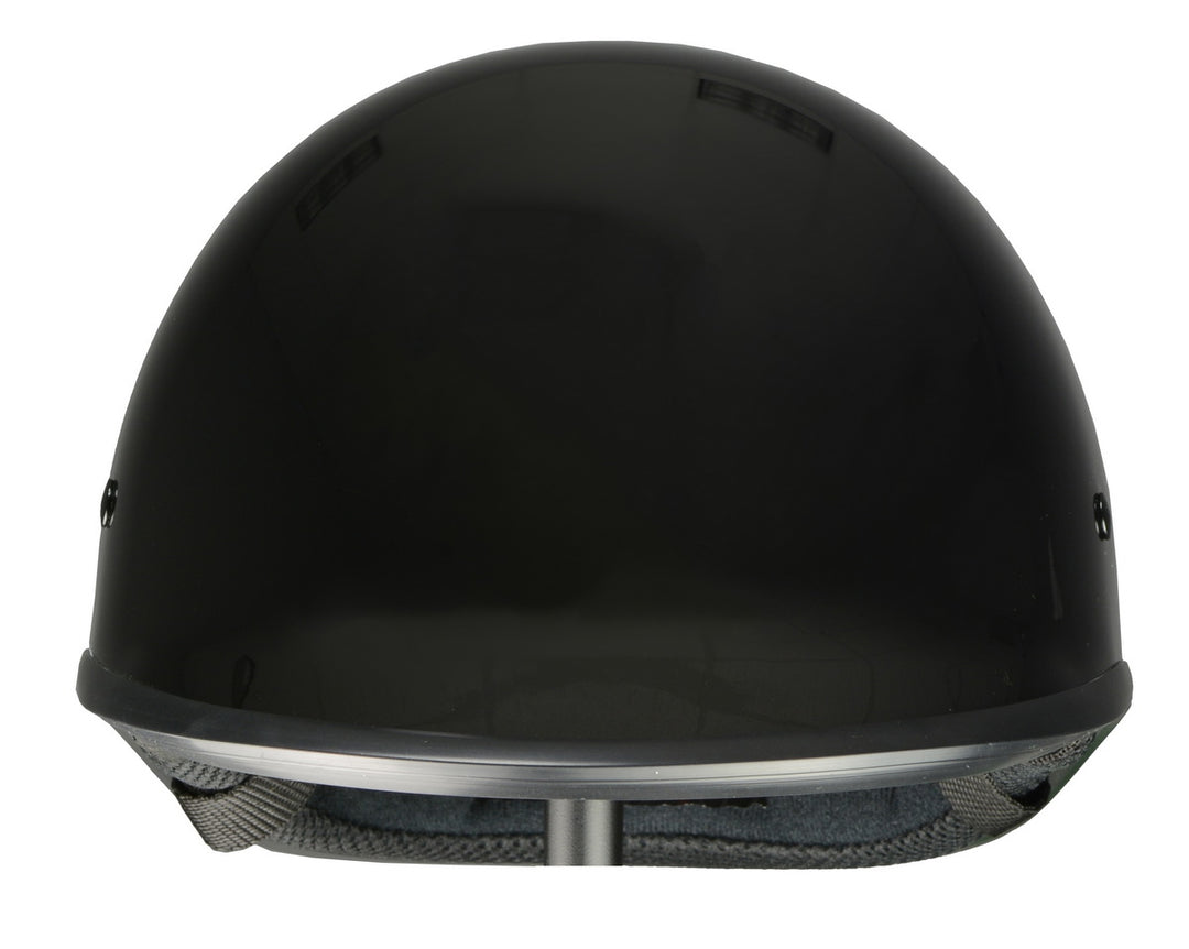 Milwaukee Performance Helmets MPH9861N Derby Novelty Glossy Black Half Helmet