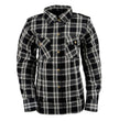 Milwaukee Leather MPL2600 Women’s Plaid Flannel Biker Shirt w/ CE Approved Armor - Reinforced w/ Aramid Fiber
