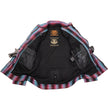 Milwaukee Leather MPL2603 Women’s Plaid Flannel Biker Shirt with CE Approved Armor - Reinforced w/ Aramid Fiber