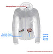 Milwaukee Leather MPL2745 Women's Black Zipper Front Jacket with Full Sleeve Removable Hoodie