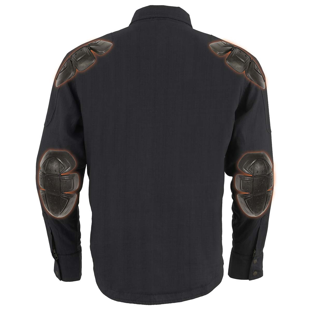 Milwaukee Leather MPM1622 Men's Black Armored Denim Long Sleeve Shirt Reinforced w/ Aramid Fibers