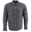 Milwaukee Leather MPM1622 Men's Black CE Armored Denim Long Sleeve Shirt Reinforced w/ Aramid Fibers
