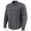 Milwaukee Leather MPM1622 Men's Black Armored Denim Long Sleeve Shirt Reinforced w/ Aramid Fibers