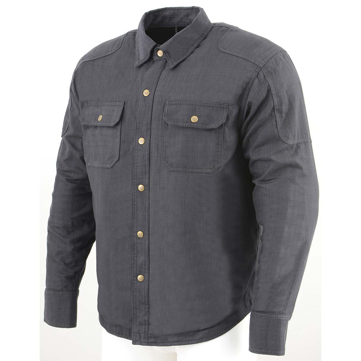 Milwaukee Leather MPM1622 Men's Black Armored Denim Long Sleeve Shirt Reinforced w/ Aramid Fibers