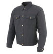 Milwaukee Leather MPM1623 Men's Black CE Armored Long Sleeve Biker Shirt Jacket Reinforced w/ Aramid Fibers