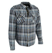 Milwaukee Leather MPM1626 Men's Plaid Flannel Biker Shirt with CE Approved Armor - Reinforced w/ Aramid Fiber