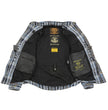 Milwaukee Leather MPM1626 Men's Plaid Flannel Biker Shirt with CE Approved Armor - Reinforced w/ Aramid Fiber