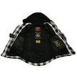 Milwaukee Leather Men’s Othello Black & White Plaid Hooded Riding Shirt w/ CE Armor & Aramid Fiber Panels - MPM1629