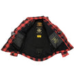 Milwaukee Leather MPM1631 Men's Plaid Flannel Biker Shirt with CE Approved Armor - Reinforced w/ Aramid Fiber