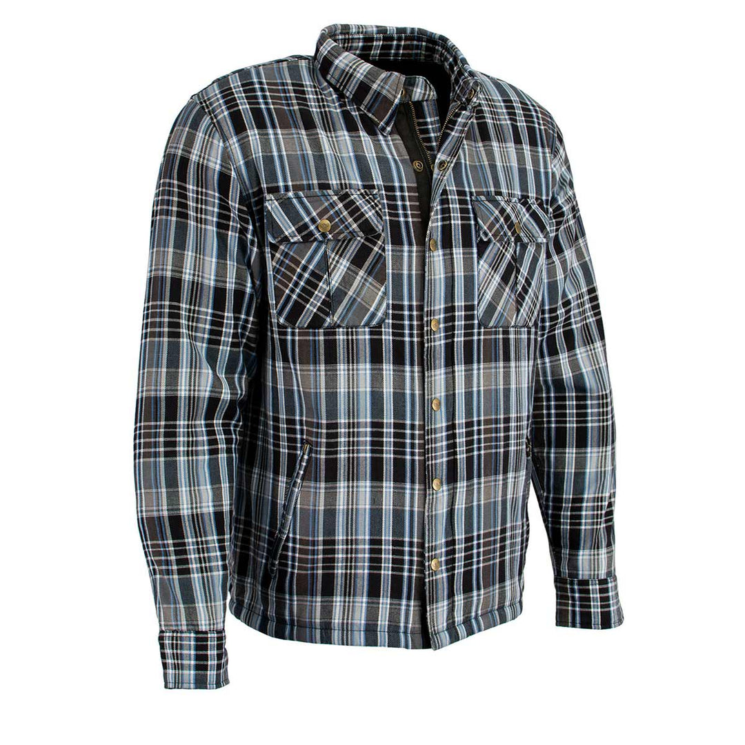 Milwaukee Leather MPM1636 Men’s Armored Riding Flannel – Full Aramid Fiber Lined, CE Shoulder/Elbow Armor