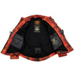 Milwaukee Leather MPM1641 Men's Plaid Flannel Biker Shirt with CE Approved Armor - Reinforced w/ Aramid Fiber