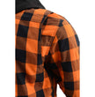 Milwaukee Leather Men’s Titans Orange & Black Plaid Hooded Riding Shirt w/ CE Armor & Aramid Fiber Panels - MPM1642