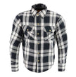 Milwaukee Leather MPM1644 Men's Plaid Flannel Biker Shirt with CE Approved Armor - Reinforced w/ Aramid Fiber