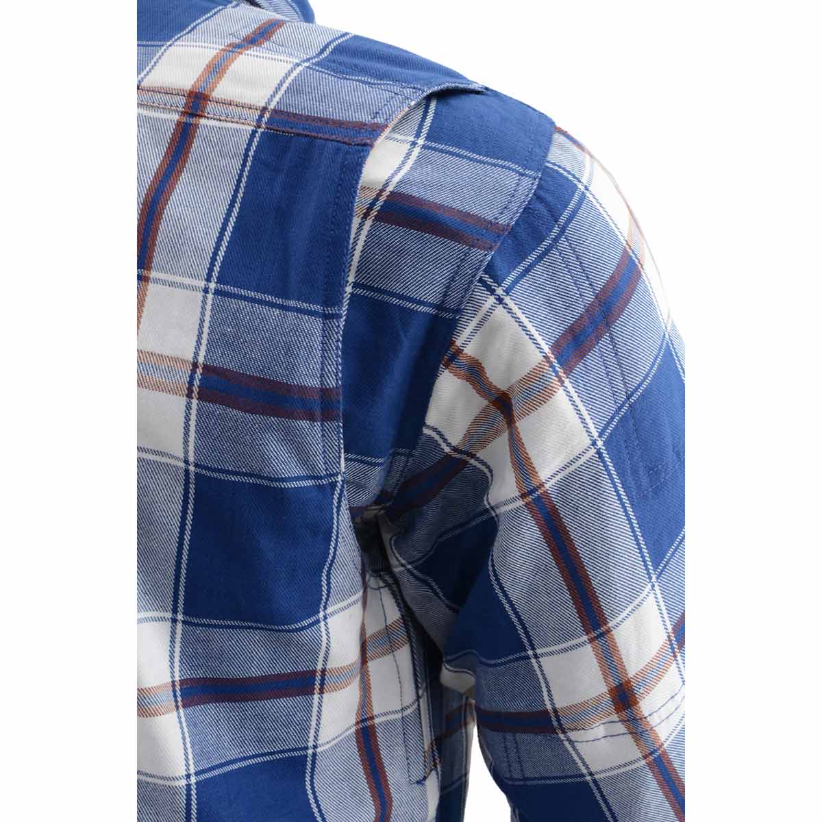 Milwaukee Leather Men's Plaid Flannel Biker Shirt with Aramid Fiber and Armor
