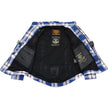 Milwaukee Leather Men's Plaid Flannel Biker Shirt with Aramid Fiber and Armor