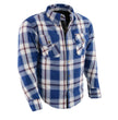 Milwaukee Leather Men's Plaid Flannel Biker Shirt with Aramid Fiber and Armor