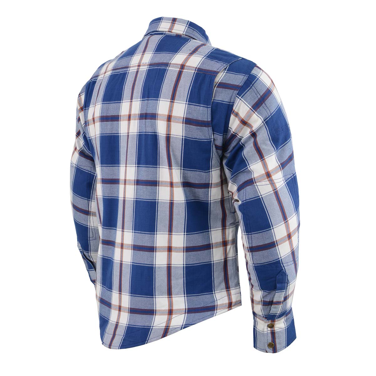 Milwaukee Leather Men's Plaid Flannel Biker Shirt with Aramid Fiber and Armor