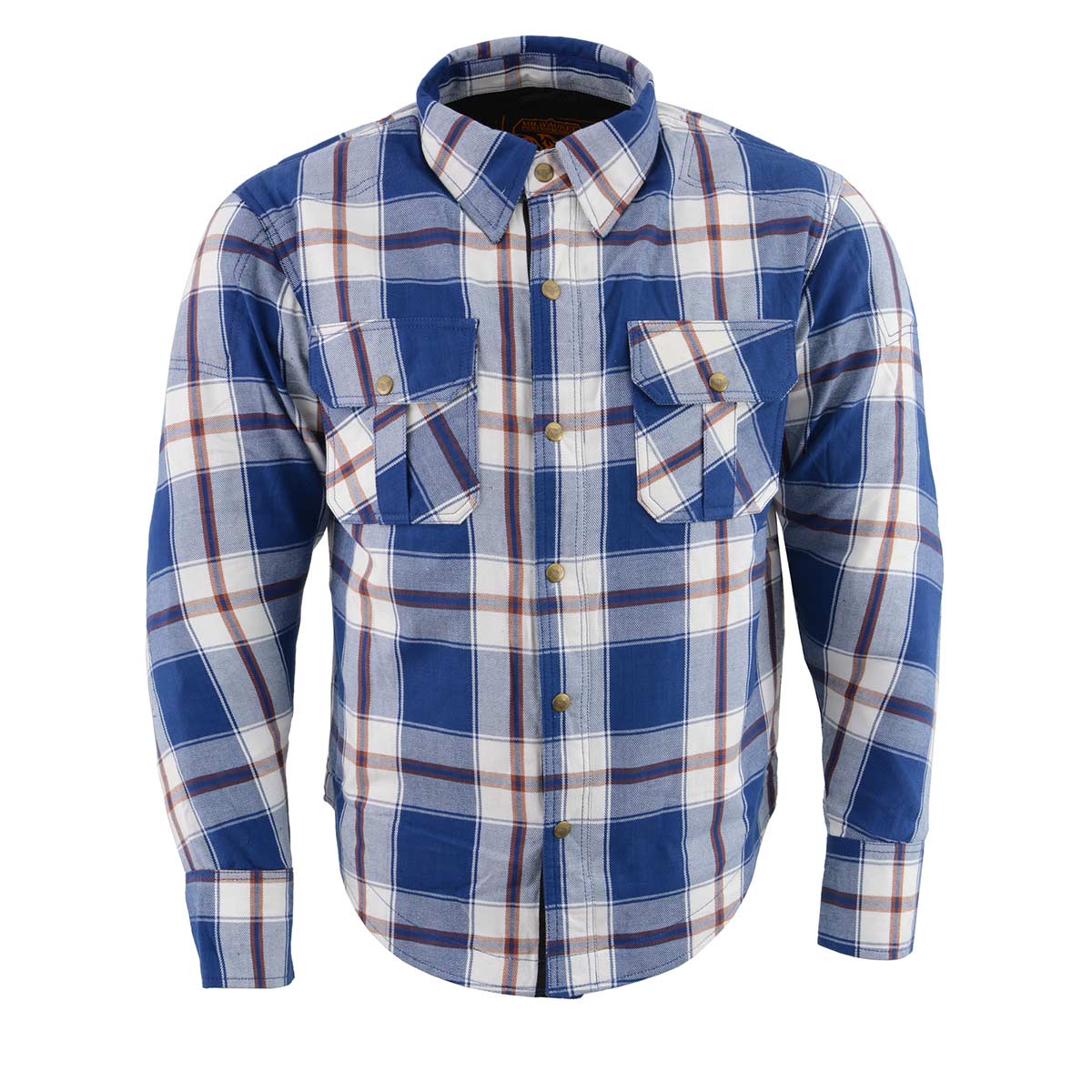 Milwaukee Leather Men's Plaid Flannel Biker Shirt with Aramid Fiber and Armor