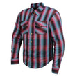 Milwaukee Leather MPM1654 Men's Plaid Flannel Biker Shirt with CE Approved Armor - Reinforced w/ Aramid Fiber