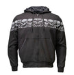 MMCC Men’s Bare Bones Hoodie – Reflective Skull Graphics Front & Back, Full Zip, 100 % Cotton - MPM1681