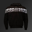 MMCC Men’s Bare Bones Hoodie - Reflective Skull Graphics Front & Back, Full Zip, 100 % Cotton - MPM1681