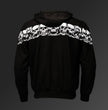 MMCC Men’s Bare Bones Hoodie - Reflective Skull Graphics Front & Back, Full Zip, 100 % Cotton - MPM1681