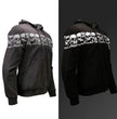 MMCC Men’s Bare Bones Hoodie – Reflective Skull Graphics Front & Back, Full Zip, 100 % Cotton - MPM1681
