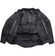 Milwaukee Leather Men's Shadow Black Textile Motorcycle Jacket w/ CE Armor - MPM17030
