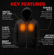 Nexgen Heat Men’s Black Heated Hoodie Jacket – Winter Motorcycle Riding Gear for Cold Outdoors MPM1713SET