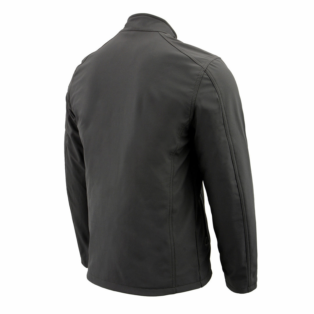 Nexgen Heat NXM1762SET Men’s Black Soft Shell Heated Jacket w/ Standup Collar - for Outdoor Winter Cold Weather Activities