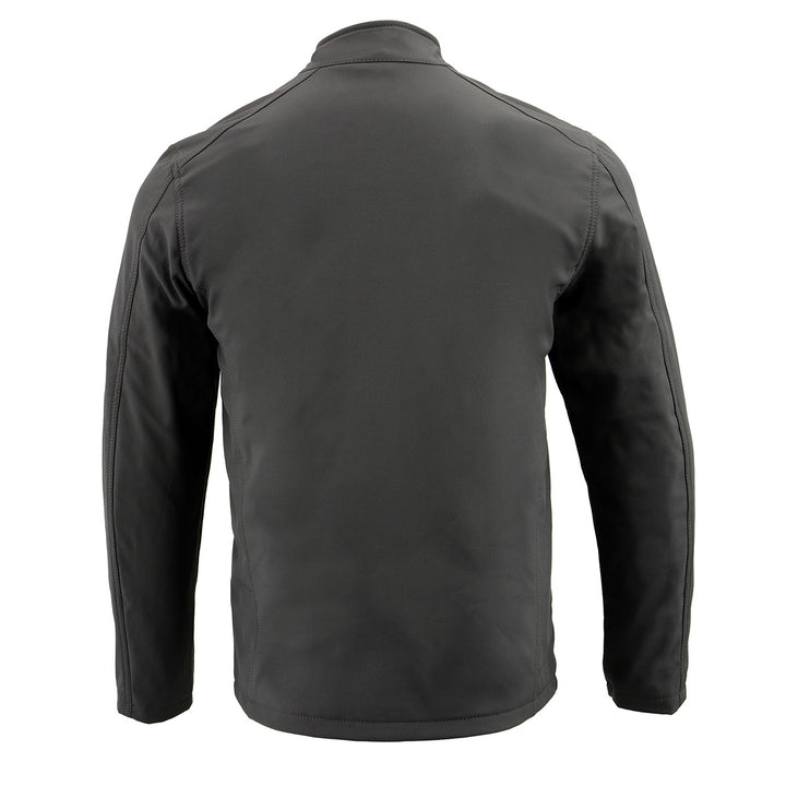 Nexgen Heat MPM1762SET Men’s Grey Soft Shell Heated Jacket - Standup Collar - for Winter Cold Weather Riding Outdoors