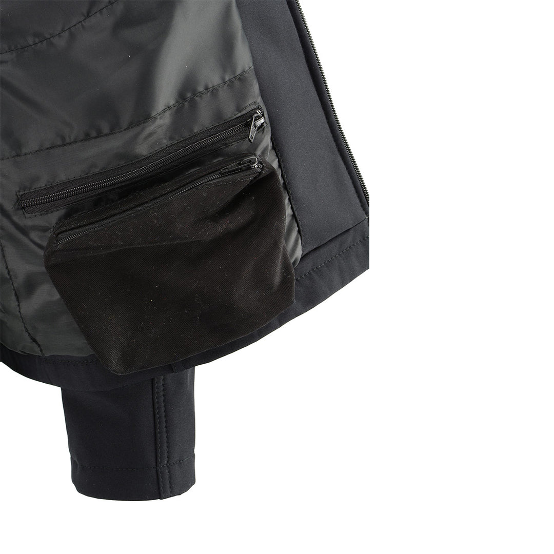 Nexgen Heat MPM1762SET Men’s Soft Shell Heated jacket - Black Standup Collar Jacket for Winter Cold Weather