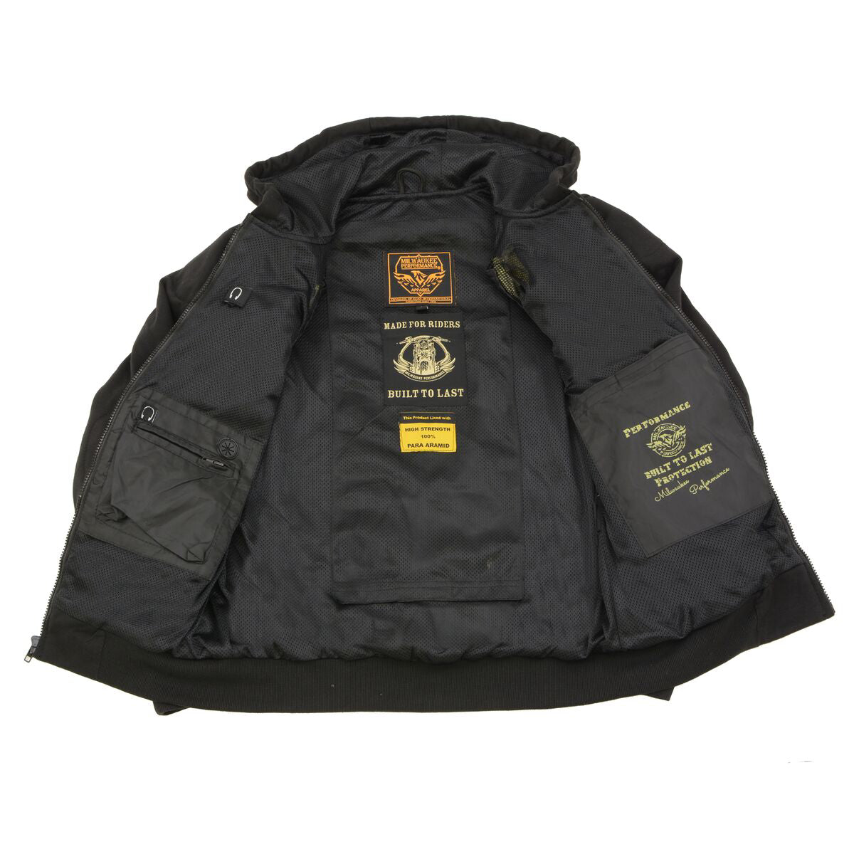 Milwaukee Leather Men's Streetguard Riding Hoodie - Aramid Reinforced with CE Shoulder and Elbow Armor