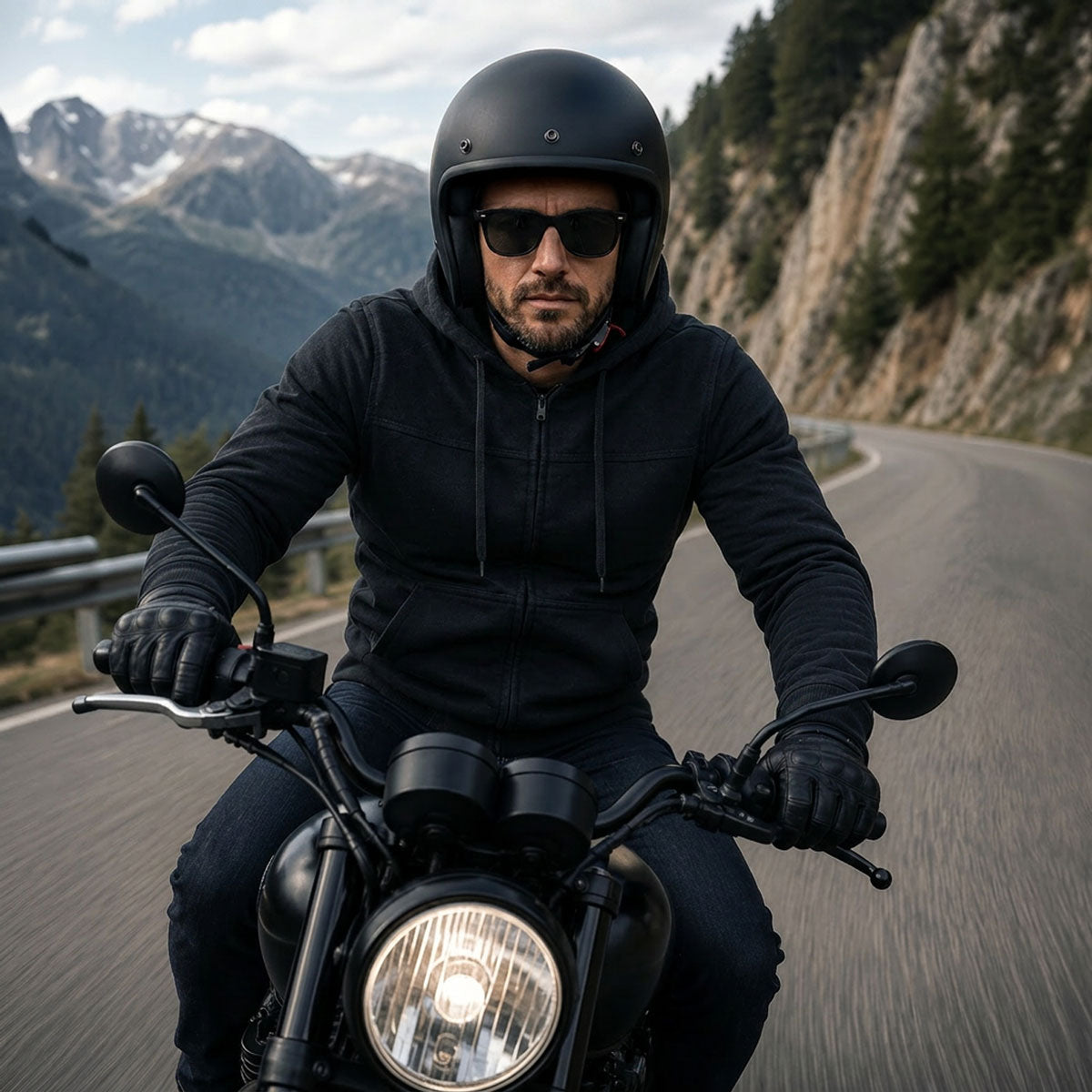Milwaukee Leather Men's Streetguard Riding Hoodie - Aramid Reinforced with CE Shoulder and Elbow Armor