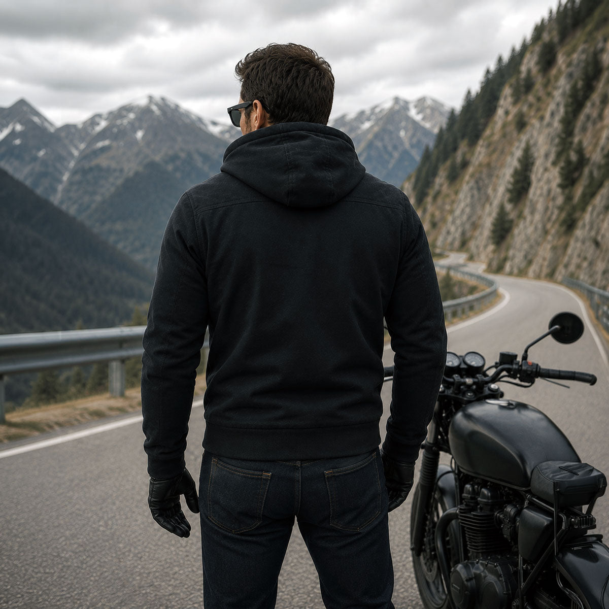 Milwaukee Leather Men's Streetguard Riding Hoodie - Aramid Reinforced with CE Shoulder and Elbow Armor
