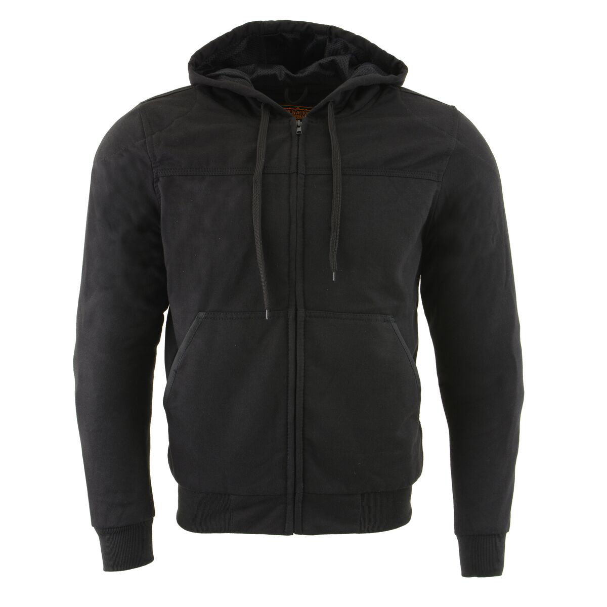 Milwaukee Leather Men's Black Streetguard Riding Hoodie - Aramid Reinforced with CE Shoulder and Elbow Armor - MPM1788