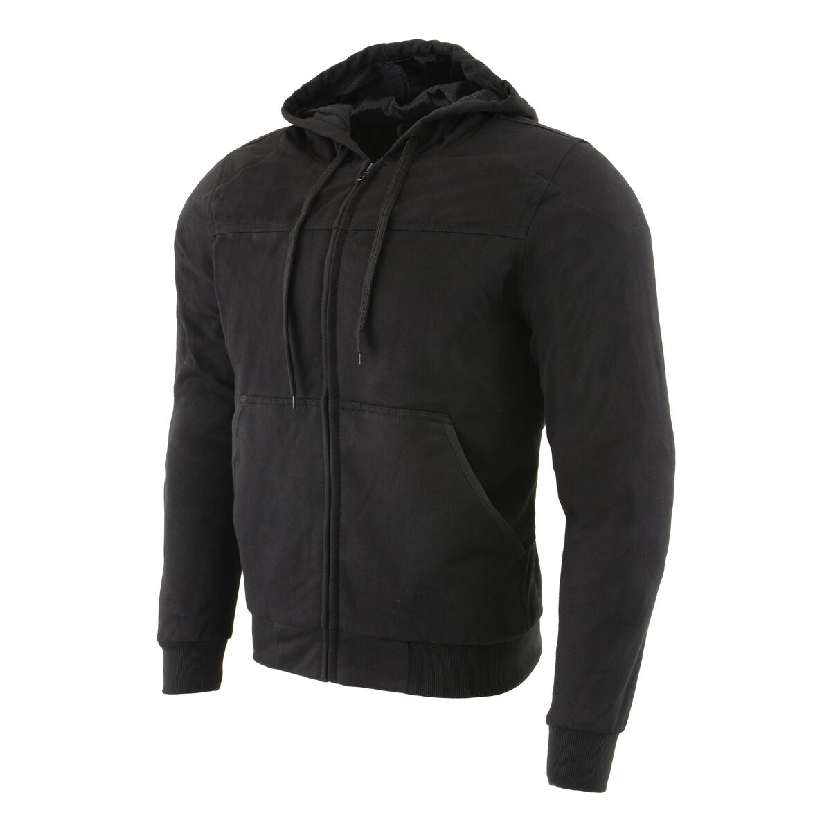 Milwaukee Leather Men's Black Streetguard Riding Hoodie - Aramid Reinforced with CE Shoulder and Elbow Armor - MPM1788