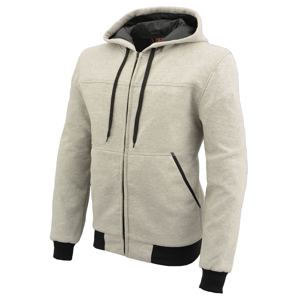 Milwaukee Leather Men's Silver Streetguard Riding Hoodie - Aramid Reinforced with CE Shoulder and Elbow Armor - MPM1788
