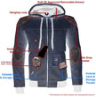 Milwaukee Leather Men's Silver Streetguard Riding Hoodie - Aramid Reinforced with CE Shoulder and Elbow Armor - MPM1788