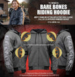 Milwaukee Leather Men's Bare Bones Charcoal Reflective CE Armored Riding Hoodie, Shoulder-Elbow Armor - MPM1798