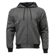 Milwaukee Leather Men's Bare Bones Charcoal Reflective Skull CE Armored Riding Hoodie, Shoulder & Elbow Armor - MPM1799