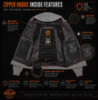 Milwaukee Leather Men's Streetguard Riding Hoodie - Aramid Reinforced with CE Shoulder and Elbow Armor