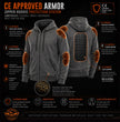 Milwaukee Leather Men's Streetguard Riding Hoodie - Aramid Reinforced with CE Shoulder and Elbow Armor