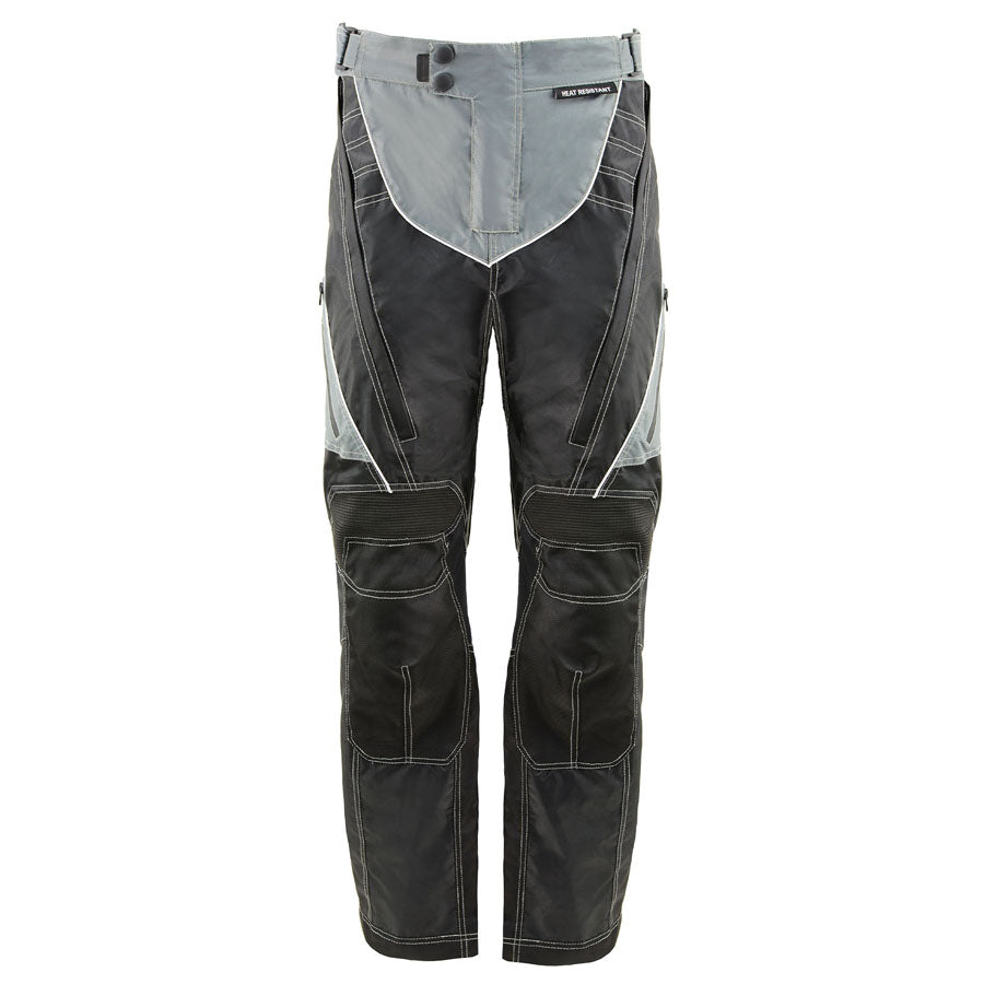 Milwaukee Leather MPM5730 Men's Black and Grey Tri-Tex Fabric Motorcycle Rider Pants w/ CE Armor Protection