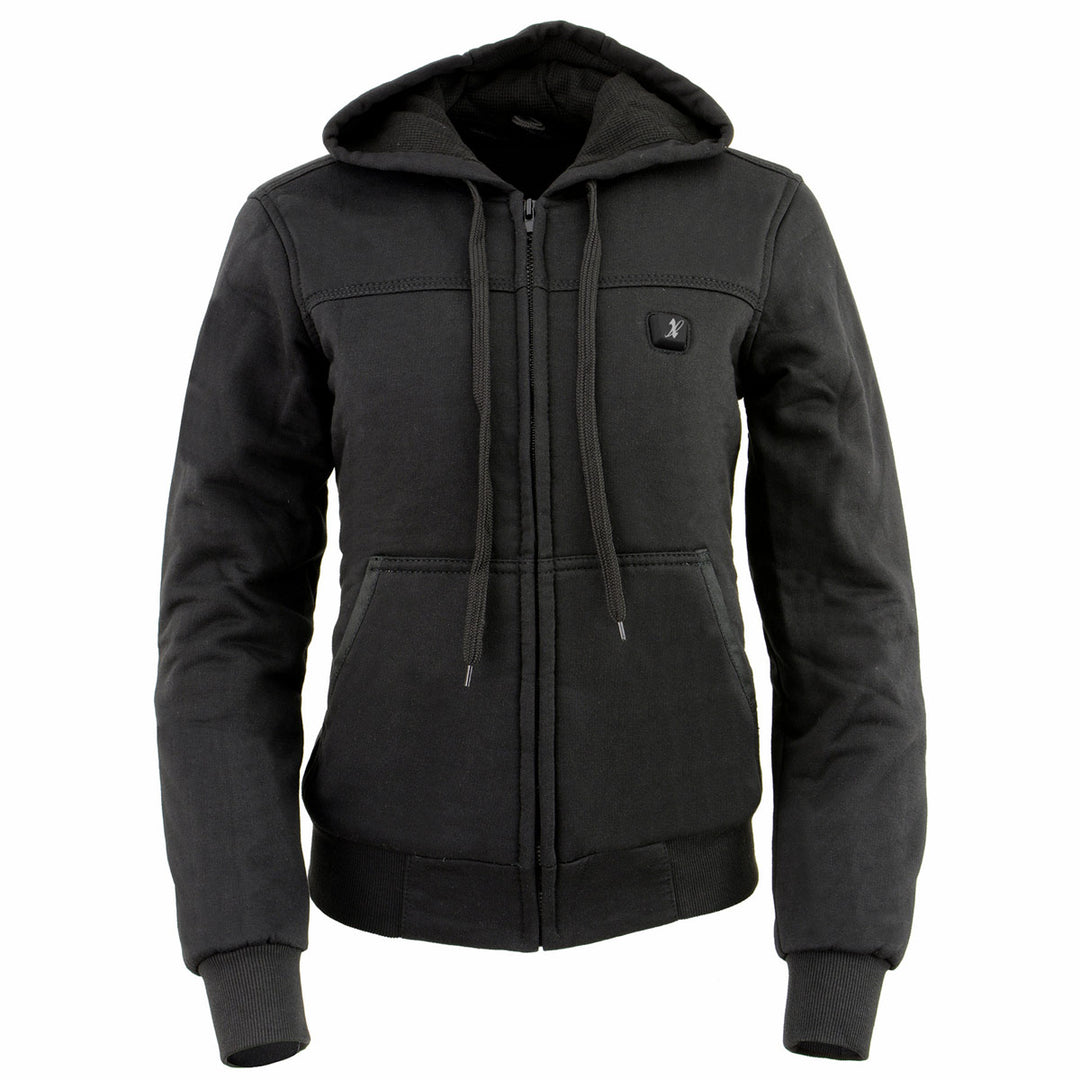 NexGen Heat Women’s Black Heated Hoodie Jacket, – Front Zipper Insulated Thermal Wear