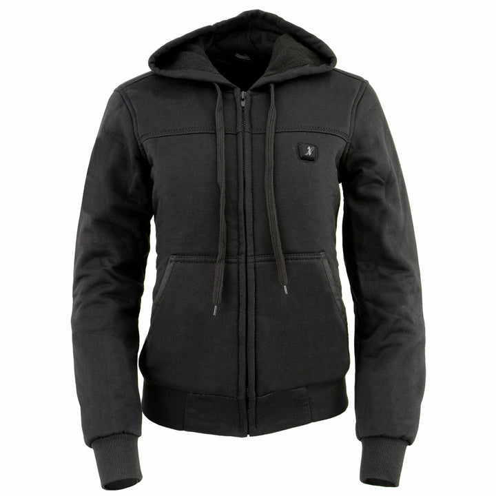 NexGen Heat Women’s Black Heated Hoodie Jacket, – Front Zipper Insulated Thermal Wear