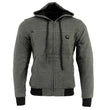 Nexgen Heat Men’s Grey Heated Hoodie Jacket – Winter Motorcycle Riding Gear for Cold Outdoors MPM1713SET